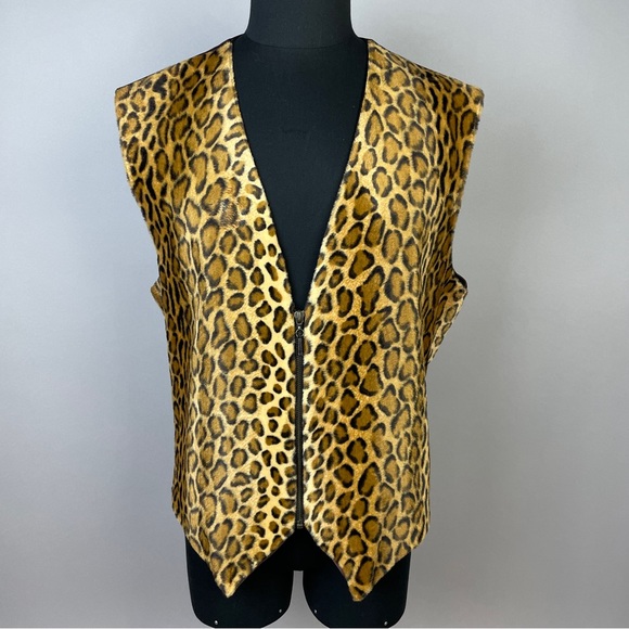JNCO Jackets & Coats Vintage Jnco 9s Mens Leopard Vest Xlarge